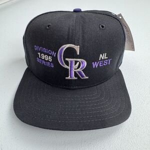 Vintage New Era Colorado Rockies Snapback Hat Adult OS Black‎ NL West MLB NWT
